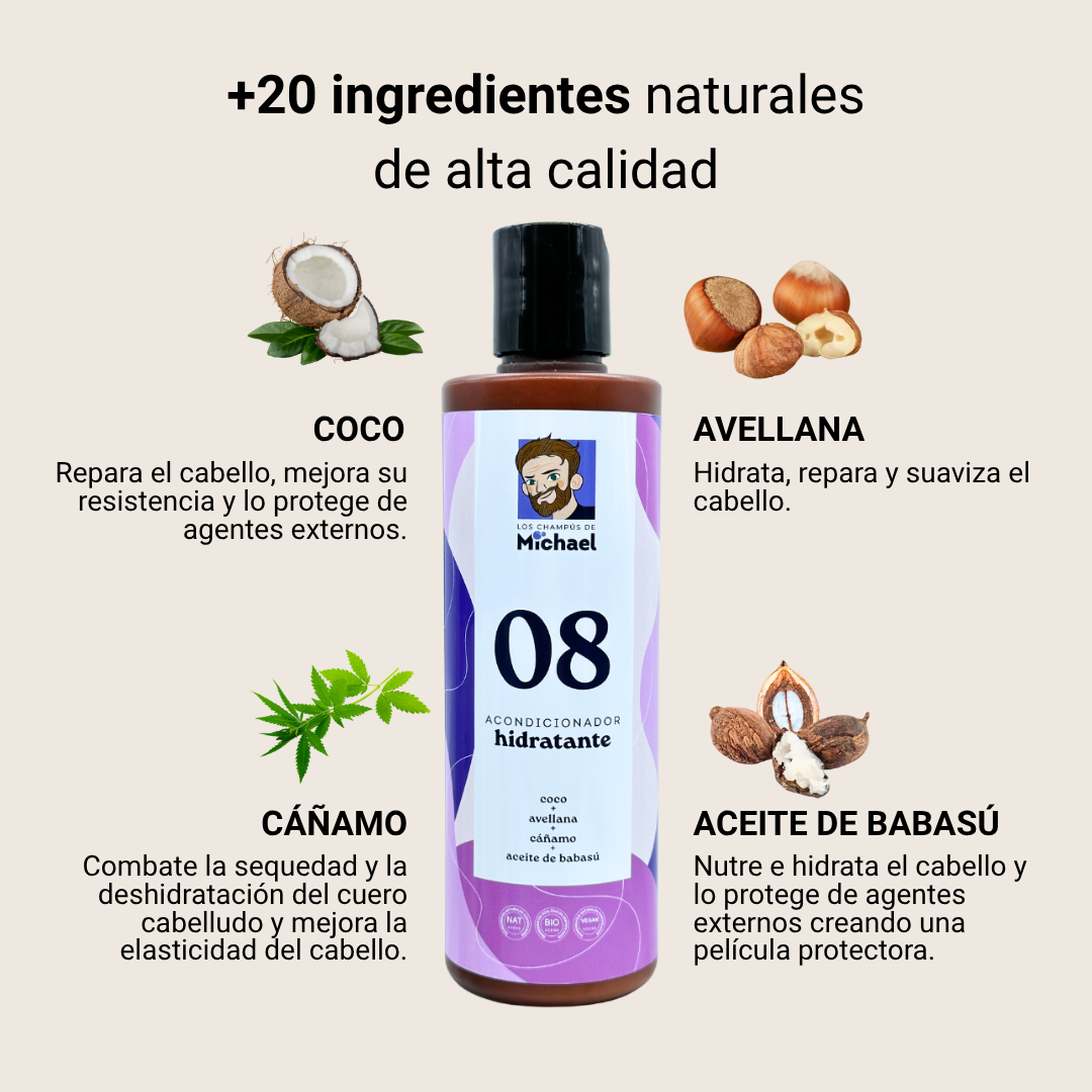 Ingredientes naturales acondicionador hidratante 08 Los Champús de Michael - Los Consejos de Michael