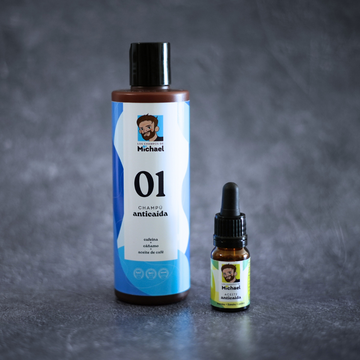 Pack anticaída con champú 01 y aceite anticaída LOs Consejos de Michael