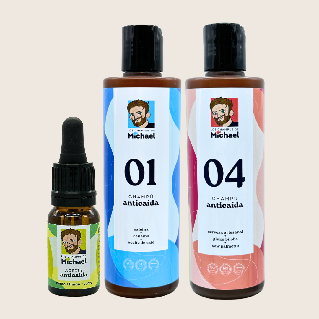 Pack aceite anticaída + champú 01 + champú 04