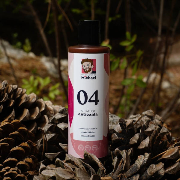 Champú 04 anticaída con cerveza, saw palmetto, ginko biloba y menta