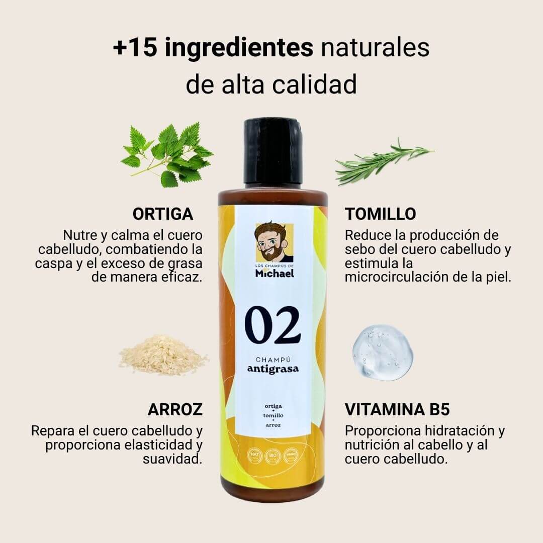 Ingredientes naturales champú antigrasa 02 Los Champús de Michael - Los Consejos de Michael