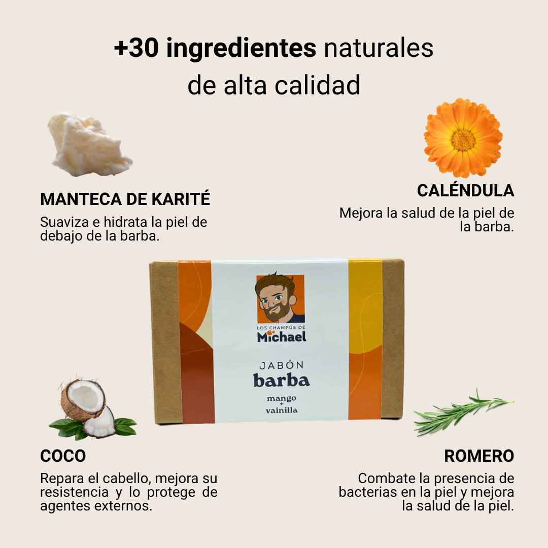 Ingredientes jabón para barba 02 Los Champús de Michael - Los Consejos de Michael
