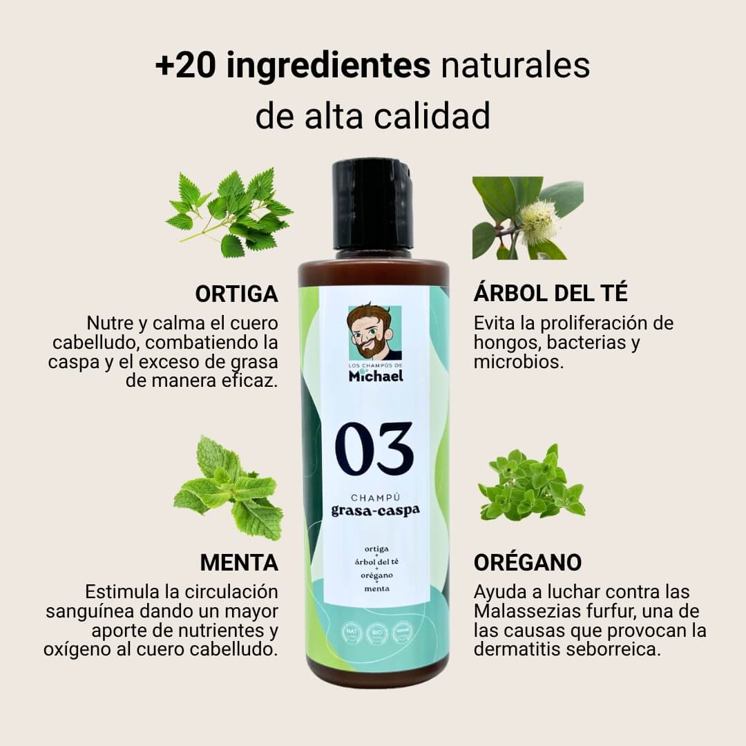 Ingredientes naturales champú dermatitis seborreica 03 Los Champús de Michael - Los Consejos de Michael