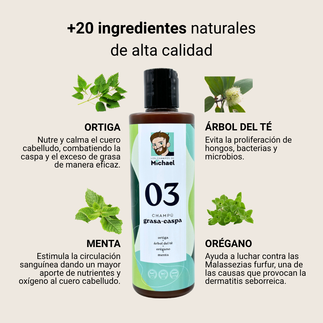 Ingredientes naturales champú dermatitis seborreica 03 Los Champús de Michael - Los Consejos de Michael