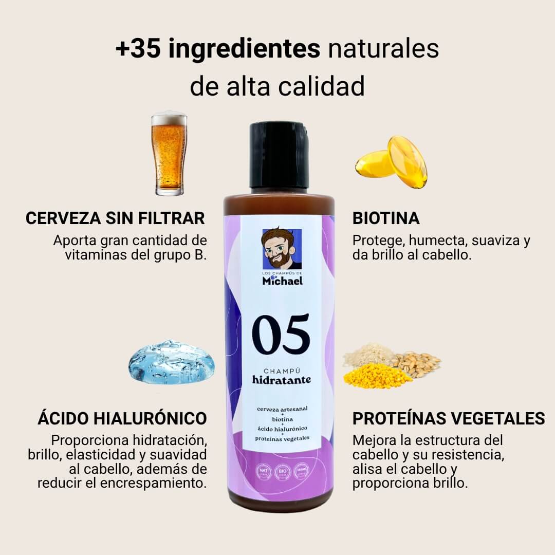 Ingredientes naturales champú hidratante 05 Los Champús de Michael - Los Consejos de Michael