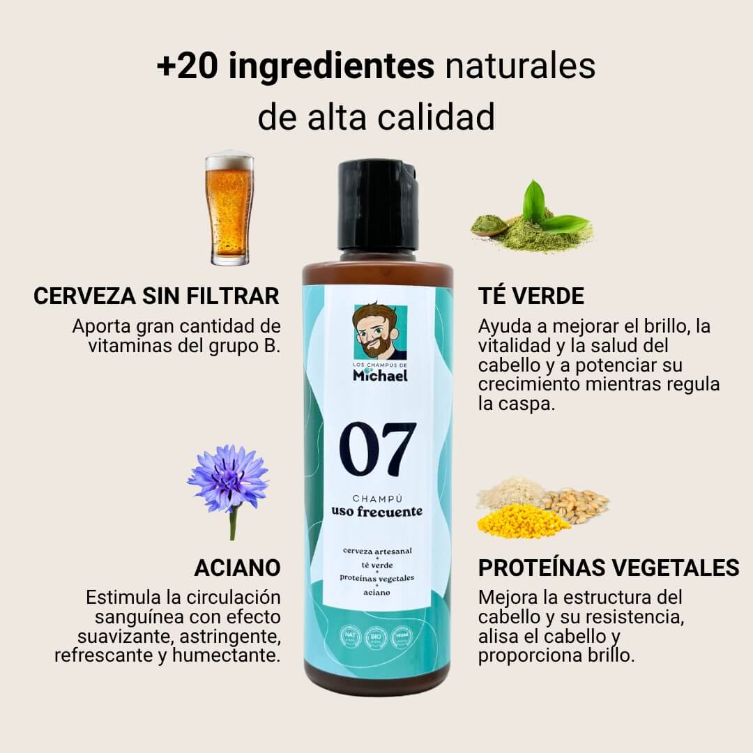 Ingredientes naturales champú uso frecuente 07 Los Champús de Michael - Los Consejos de Michael