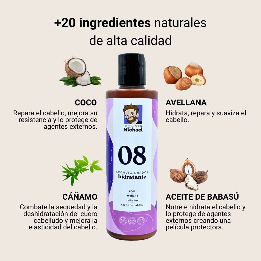 Ingredientes naturales acondicionador hidratante 08 Los Champús de Michael - Los Consejos de Michael