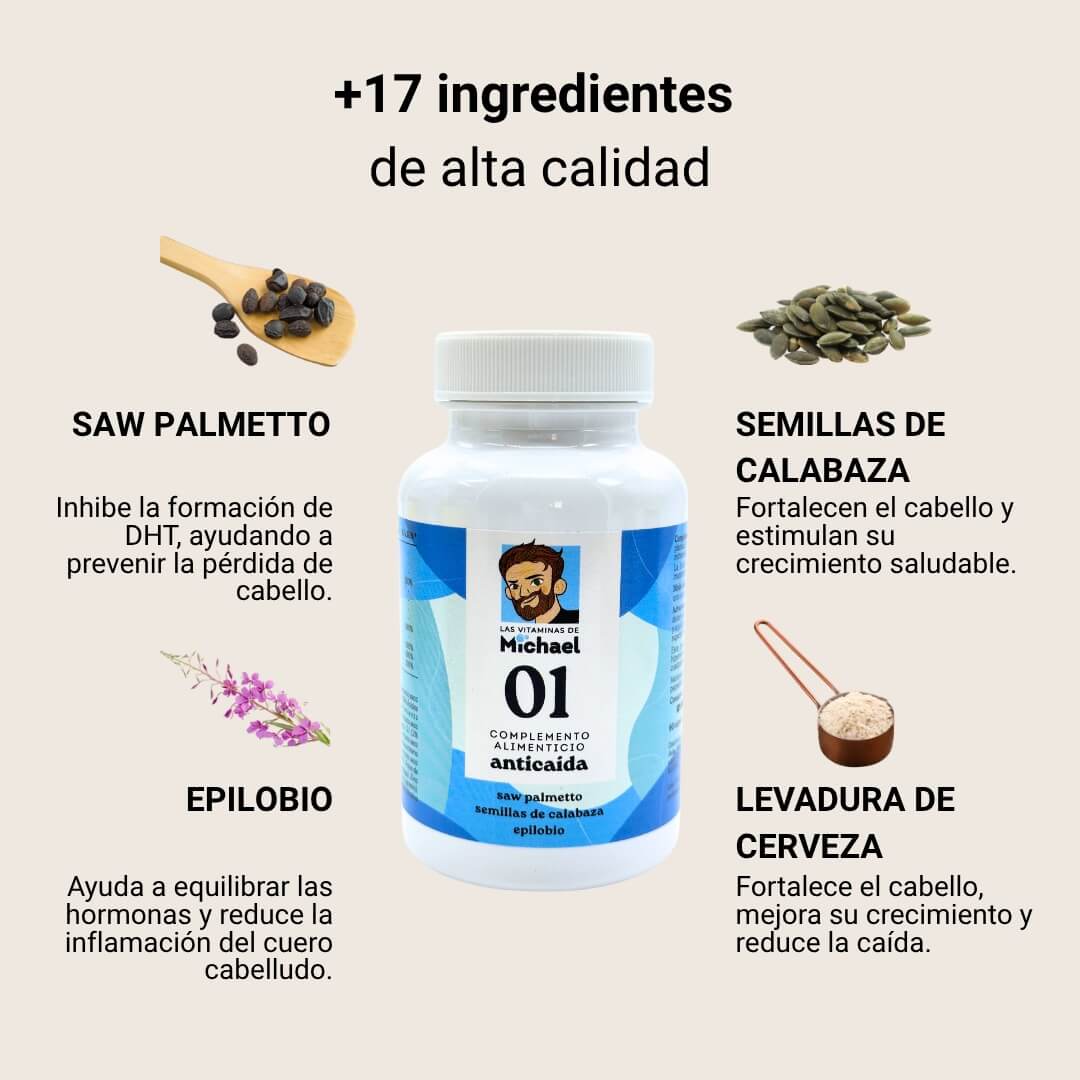 ingredientes complemento anticaída alopecia saw palmetto los consejos de michael
