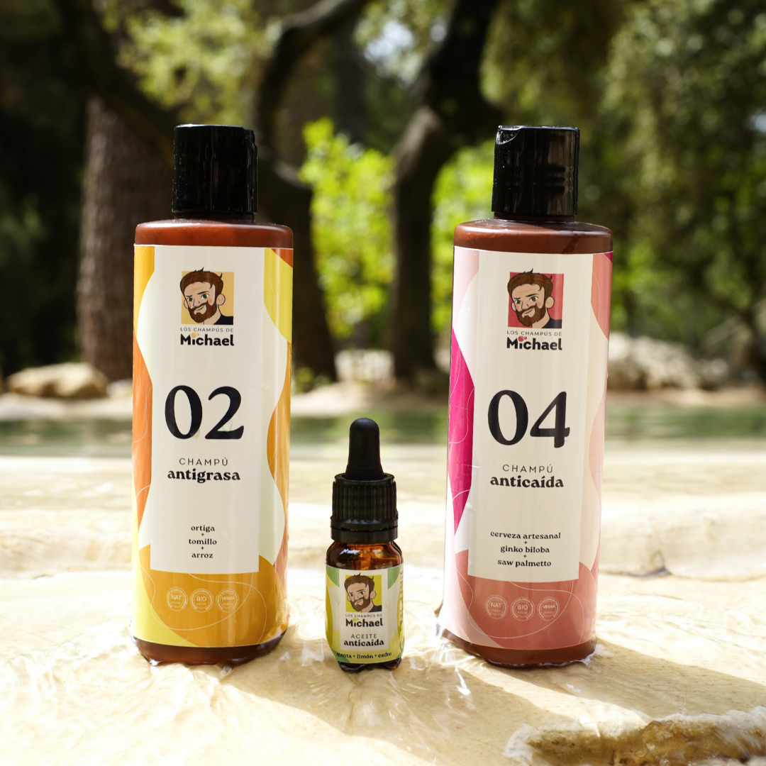 Pack champú antigrasa y anticaída con aceite anticaída - Los Consejos de Michael