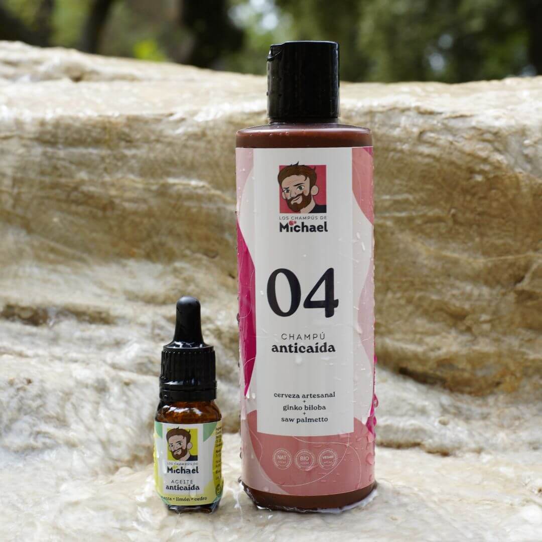Pack anticaída con champú 04 y aceite anticaída - Los Consejos de Michael