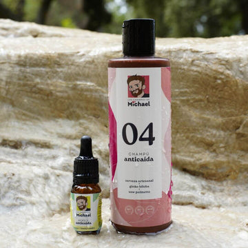 Pack anticaída con champú 04 y aceite anticaída - Los Consejos de Michael